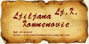 Ljiljana Komnenović vizit kartica